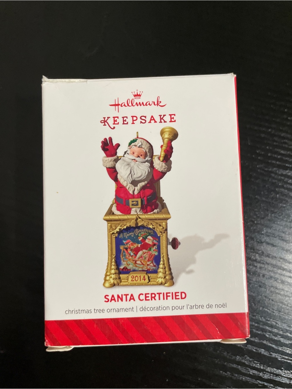 Hallmark Keepsake Santa Certified Ornament in Red and Gold with White Trim
